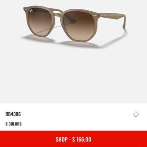 Ray Ban sunglasses.